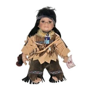 Vintage-style Native Indian American Themed Porcelain Doll Zane
